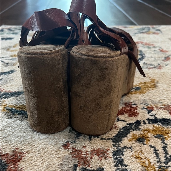 Jeffrey Campbell Woven Leather Platform Sandals - Brown - Picture 10 of 13